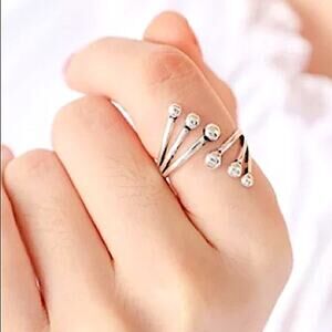 Boho Irregular Resizable Sterling Silver Ring